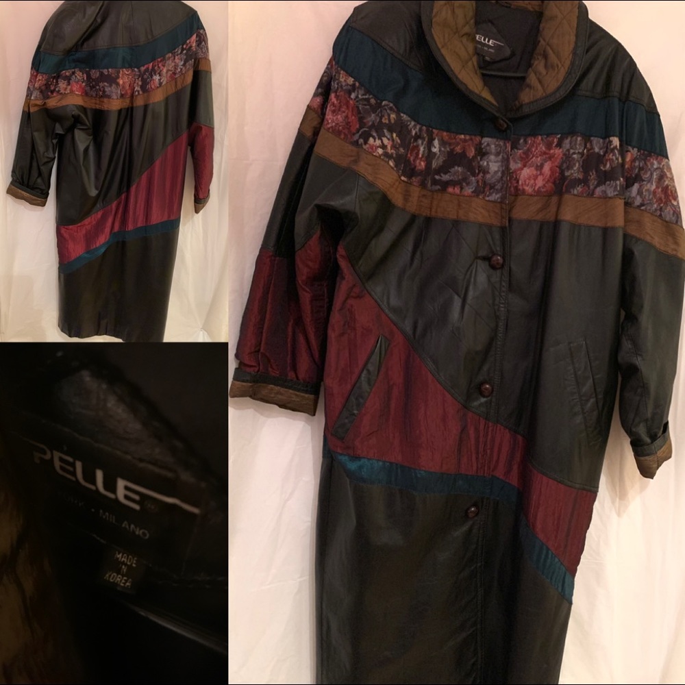 VTG PELLE Women’s Large Leather Trench Coat